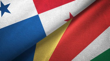 Panama ve Seyşeller iki bayraklı kumaş, kumaş dokusu