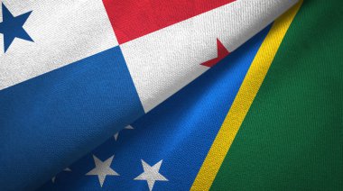 Panama ve Solomon Adaları iki bayraklı kumaş, kumaş dokusu