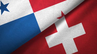 Panama ve İsviçre iki bayraklı kumaş, kumaş dokusu