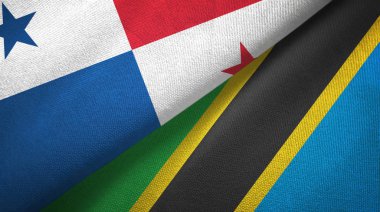 Panama ve Tanzanya iki bayrak tekstil kumaşı, kumaş dokusu