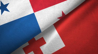 Panama ve Tonga iki bayraklı kumaş, kumaş dokusu