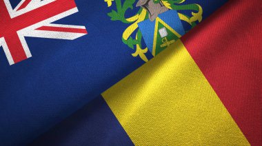 Pitcairn Adaları ve Çad iki bayraklı kumaş, kumaş dokusu 