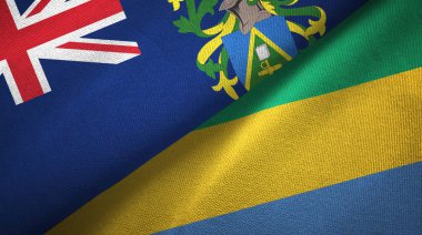 Pitcairn Adaları ve Gabon iki bayraklı kumaş, kumaş dokusu