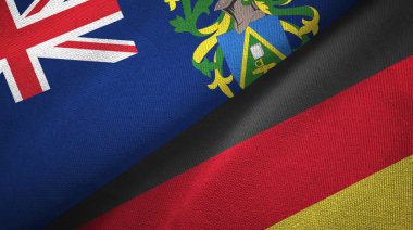 Pitcairn Adaları ve Almanya iki bayrak tekstil kumaşı, kumaş dokusu