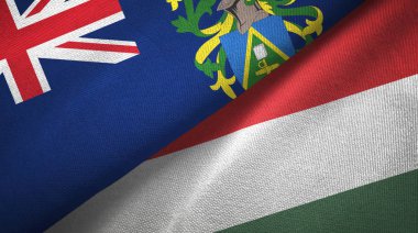 Pitcairn Adaları ve Macaristan iki bayraklı kumaş, kumaş dokusu