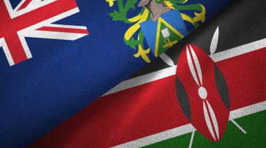 Pitcairn Adaları ve Kenya iki bayraklı kumaş, kumaş dokusu