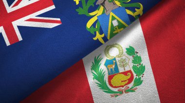 Pitcairn Adaları ve Peru 'da iki bayraklı kumaş, kumaş dokusu