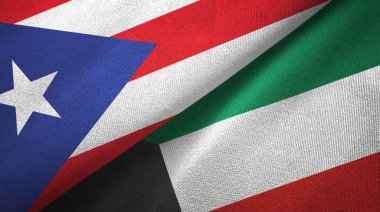Porto Riko ve Kuveyt iki bayraklı kumaş, kumaş desenli