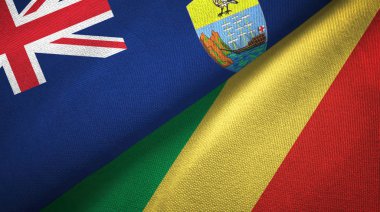 Saint Helena ve Kongo iki bayraklı kumaş, kumaş dokusu 