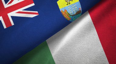 Saint Helena ve İtalya iki bayrak tekstil kumaşı, kumaş dokusu