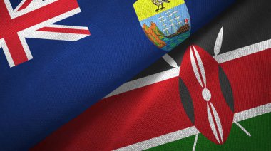 Saint Helena ve Kenya iki bayrak tekstil kumaşı, kumaş dokusu