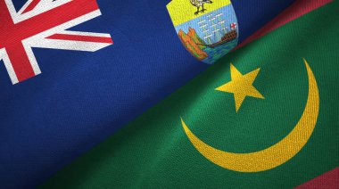 Saint Helena ve Moritanya iki bayraklı kumaş, kumaş dokusu