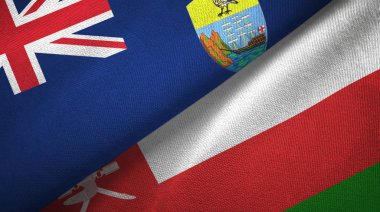 Aziz Helena ve Umman iki bayraklı kumaş, kumaş desenli