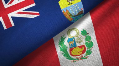 Saint Helena ve Peru iki bayraklı kumaş, kumaş dokusu