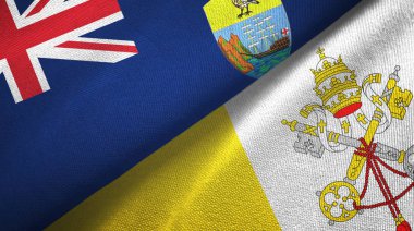 Saint Helena ve Vatikan iki bayrak tekstil kumaşı, kumaş dokusu