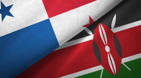 Panama ve Kenya iki bayrak tekstil kumaşı, kumaş dokusu