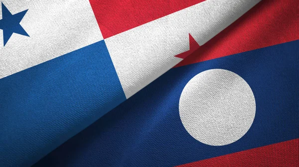 Panama ve Laos iki bayraklı kumaş..