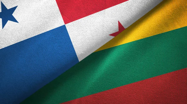 Panama ve Litvanya iki bayraklı kumaş, kumaş dokusu