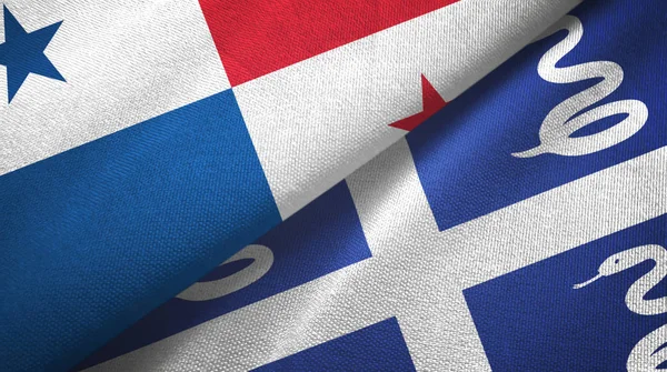 Panama a Martinik had dvě vlajky textilní tkaniny, textura tkaniny — Stock fotografie