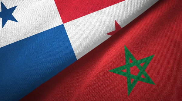 Panama ve Fas 'ta iki bayrak, tekstil kumaşı, kumaş dokusu