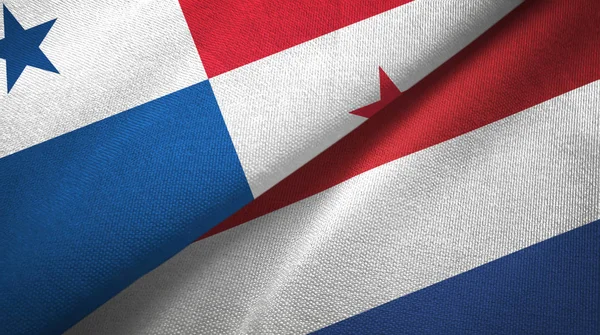 Panama ve Hollanda iki bayrak tekstil kumaşı, kumaş dokusu