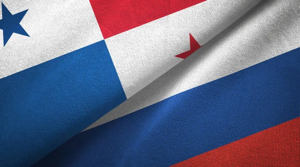 Panama ve Rusya iki bayrak kumaş, kumaş dokusu