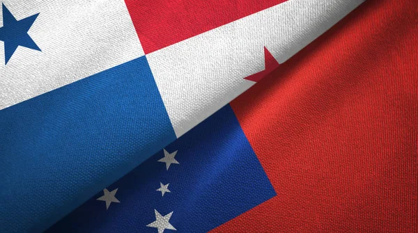 Panama ve Samoa iki bayraklı kumaş, kumaş dokusu