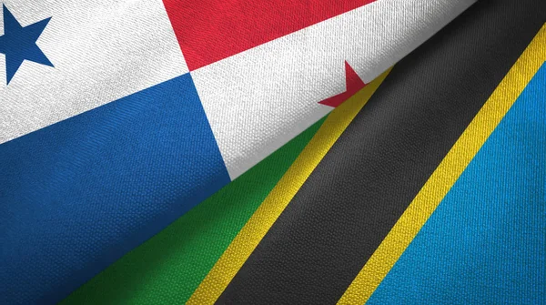 Panama ve Tanzanya iki bayrak tekstil kumaşı, kumaş dokusu