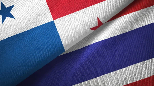 파나마 와 타일 랜드 두 개의 깃발, 직물 질감 — 스톡 사진