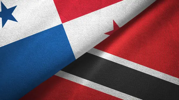 Panama ve Trinidad ve Tobago iki bayrak tekstil kumaşı, kumaş dokusu