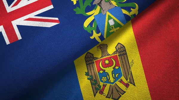 Pitcairn Adaları ve Moldova iki bayrak tekstil kumaşı, kumaş dokusu