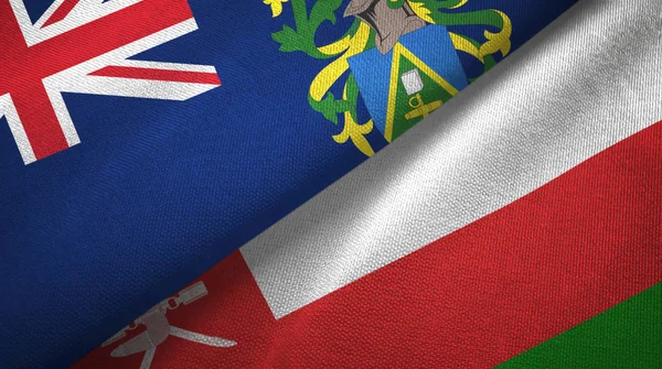 Pitcairn Adaları ve Umman iki bayraklı kumaş, kumaş dokusu