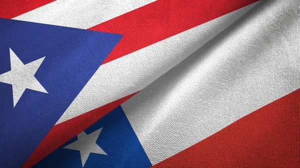 Porto Riko ve Şili iki bayraklı kumaş, kumaş dokusu — Stok fotoğraf
