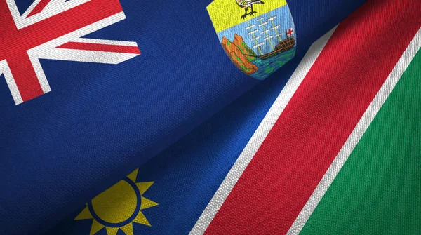 Saint Helena and Namibia two flags textile cloth, fabric texture