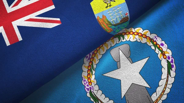 Saint Helena és Észak-Mariana-szigetek két zászlós textilruha — Stock Fotó