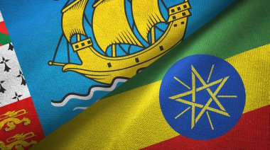 Aziz Pierre ve Miquelon ve Etiyopya iki bayrak