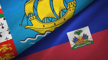 Aziz Pierre ve Miquelon ve Haiti iki bayrak