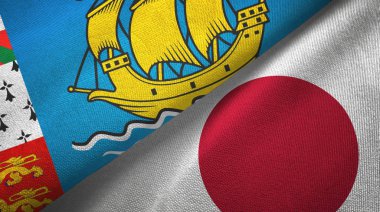 Aziz Pierre ve Miquelon ve Japonya 'ya iki bayrak