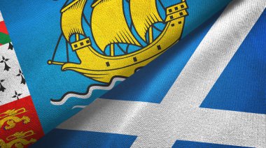 Aziz Pierre ve Miquelon ve İskoçya iki bayrak