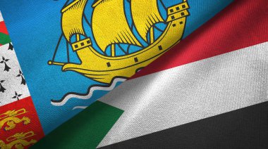 Aziz Pierre ve Miquelon ve Sudan iki bayrak