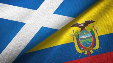 İskoçya ve Ekvador iki bayraklı kumaş, kumaş dokusu