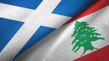 İskoçya ve Lübnan iki bayraklı kumaş, kumaş dokusu