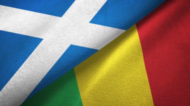 İskoçya ve Mali iki bayrak tekstil kumaşı, kumaş dokusu