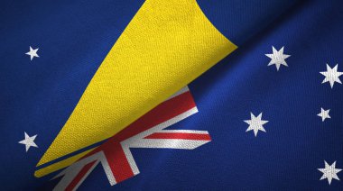 Tokelau ve Avustralya iki bayraklı kumaş, kumaş dokusu 