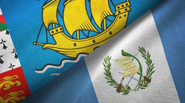 Saint Pierre en Miquelon en Guatemala twee vlaggen — Stockfoto