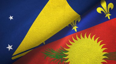Tokelau ve Guadeloupe iki bayraklı kumaş, kumaş dokusu