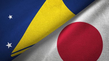 Tokelau ve Japonya iki bayraklı kumaş, kumaş dokusu