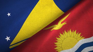 Tokelau ve Kiribati iki bayraklı kumaş, kumaş dokusu