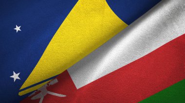 Tokelau ve Umman iki bayraklı kumaş, kumaş desenli