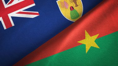 Turks ve Caicos Adaları ve Burkina Faso iki bayrak 